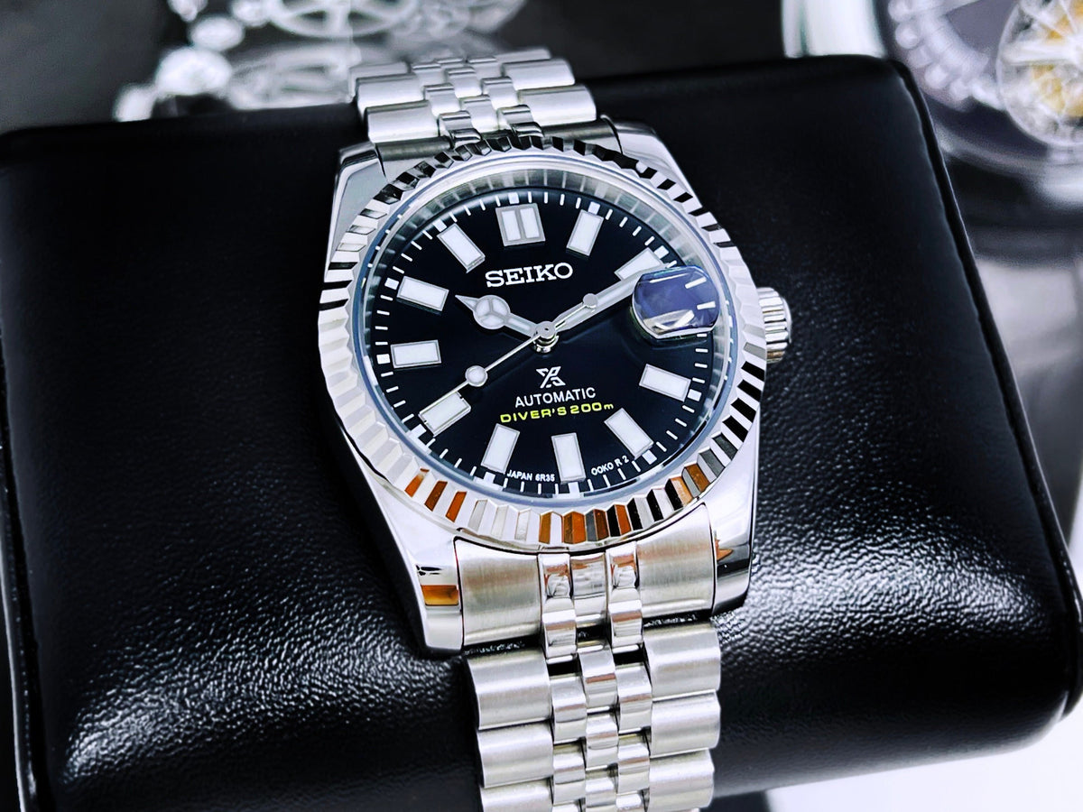 Custom Luxury Black Datejust 36mm | Fluted Bezel | Jubilee | Date | wi –  Watches by Andrew