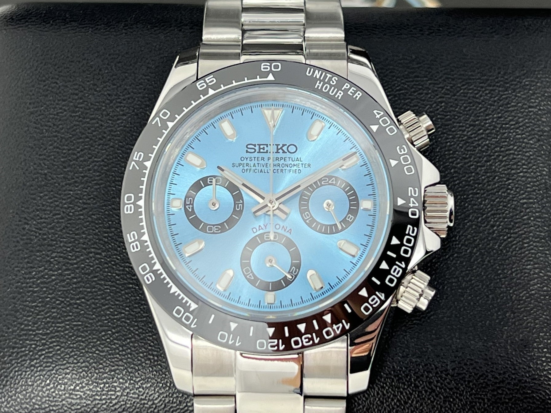 Custom Daytona 40mm - Rare Sky Blue | Stainless Steel | Mecaquartz Watch | Quartz Watch | Seikotona | Seikitona | Seiktona | John Mayer