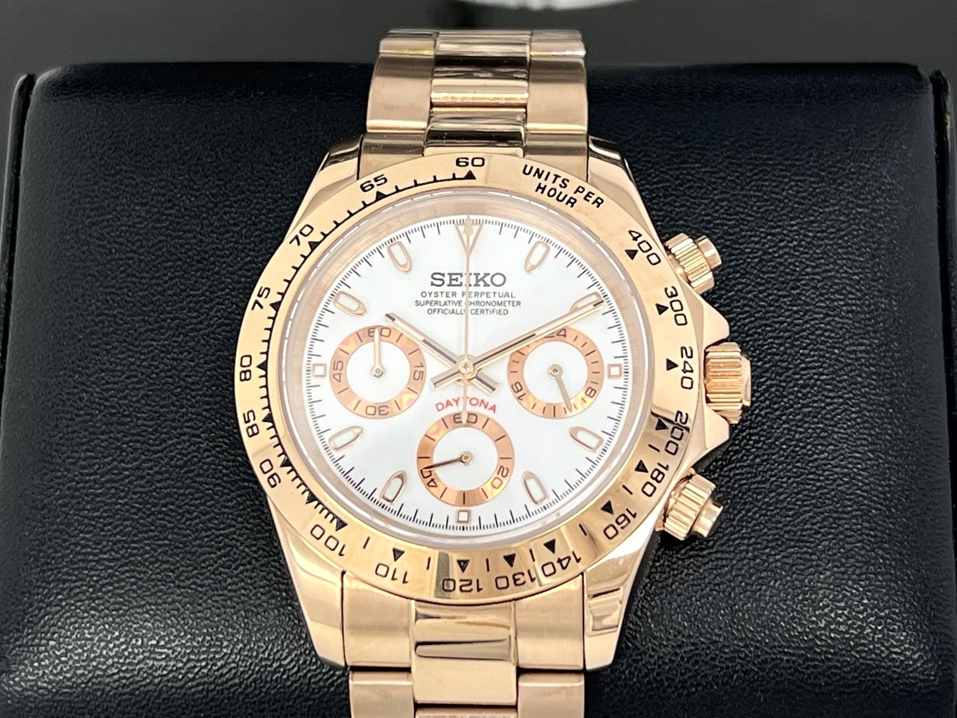 Seiko Rose Gold Daytona - Luxury Chronograph | Chrono | Mecaquartz | Mens | Sport Watch | VK63 Quartz | Automatic | Daytona | Cosmograph