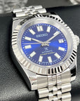 Royal Blue Datejust 40mm | Fluted Bezel | Jubilee | NH35 | Seiko Watch Mod | DJ40 | Glow in the Dark | Fluted Bezel | Blue Dial | Date just