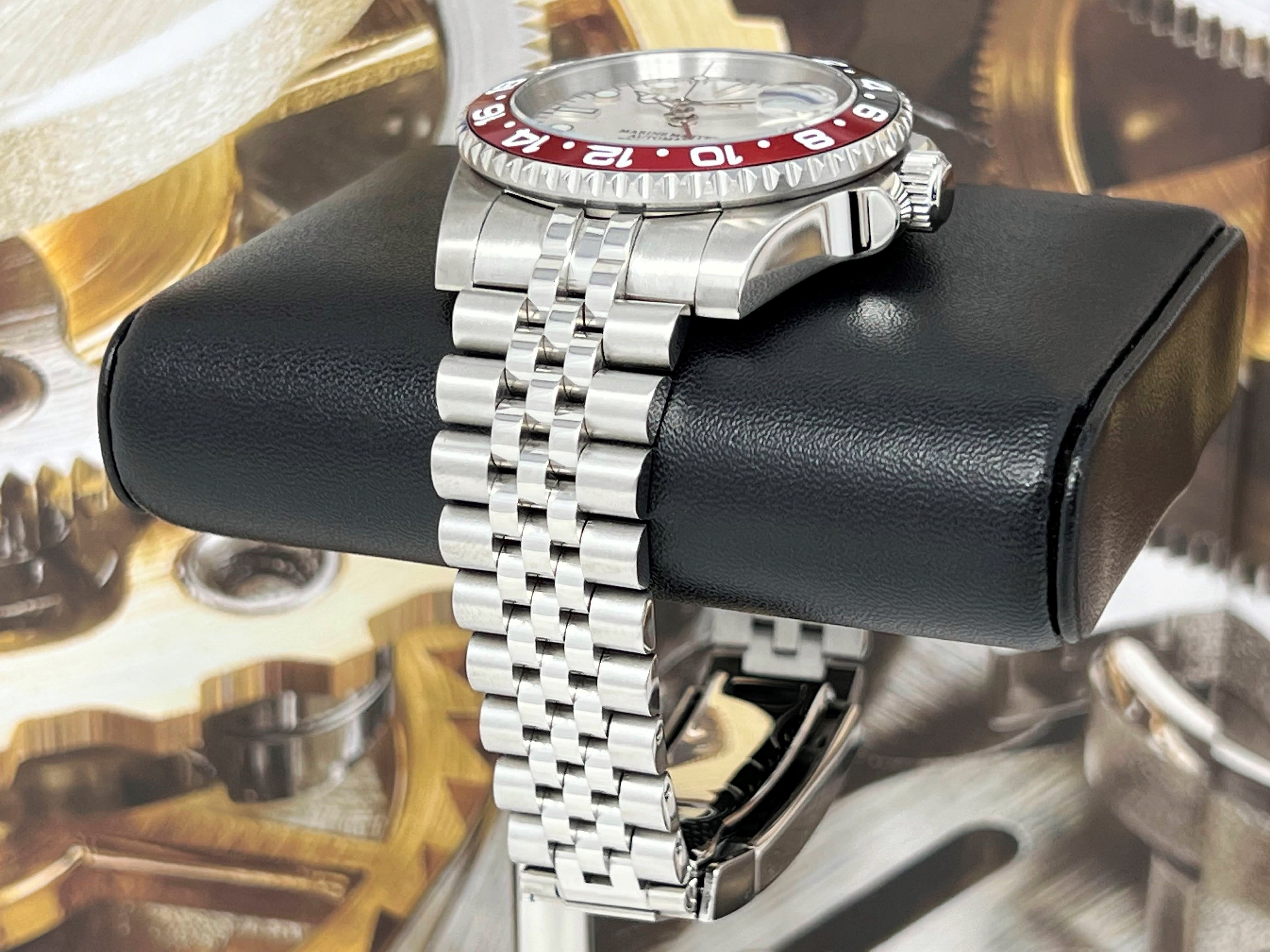 White Coke - 4 Hand GMT Watch - Black and Red | NH34 movement