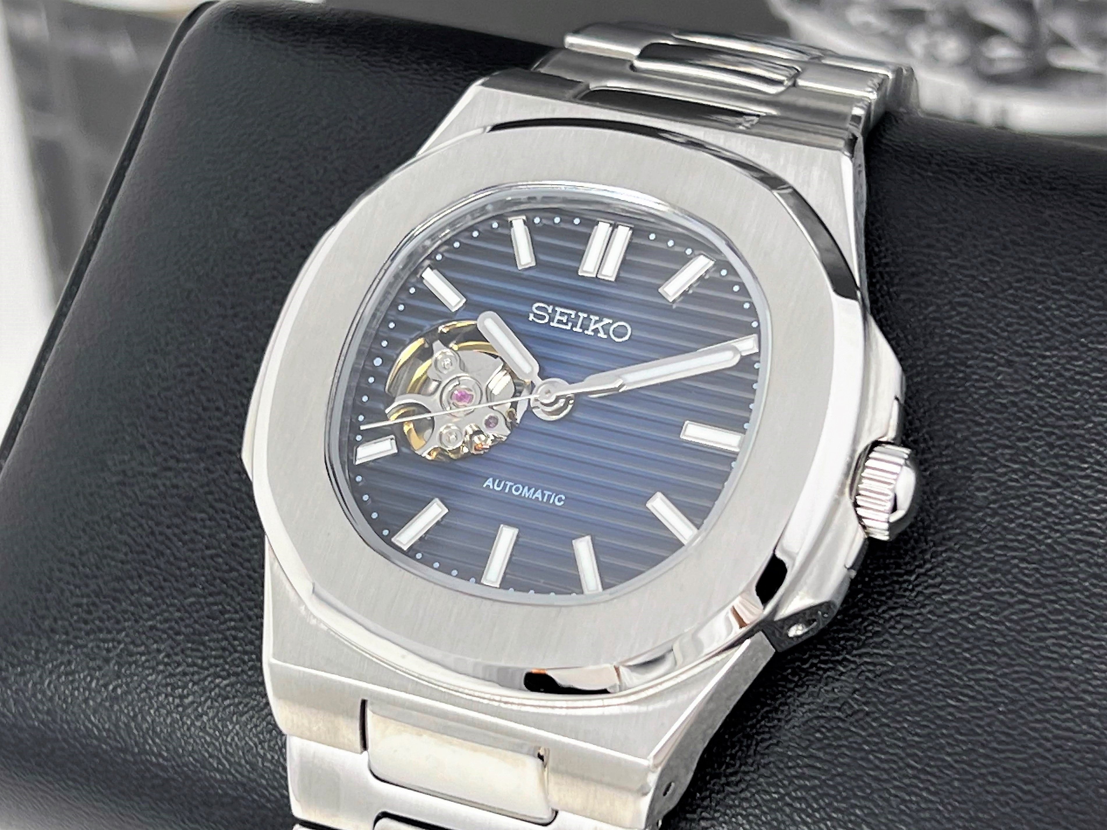 Seikonaut Blue Open Heart Stainless Steel Modern Automatic