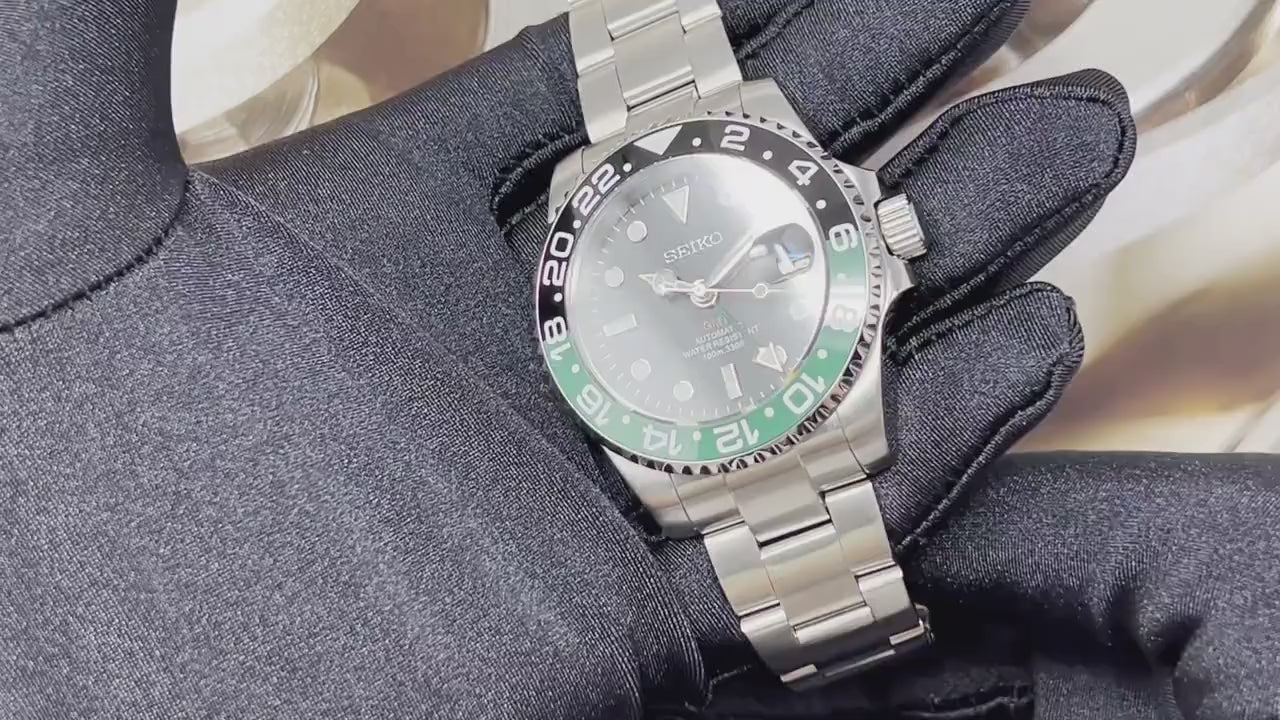 Seiko Sprite - True GMT 4 Hand | NH34 Automatic | Green and Black | 40mm Stainless Steel | Mechanical | Riddler | Joker | Master II |