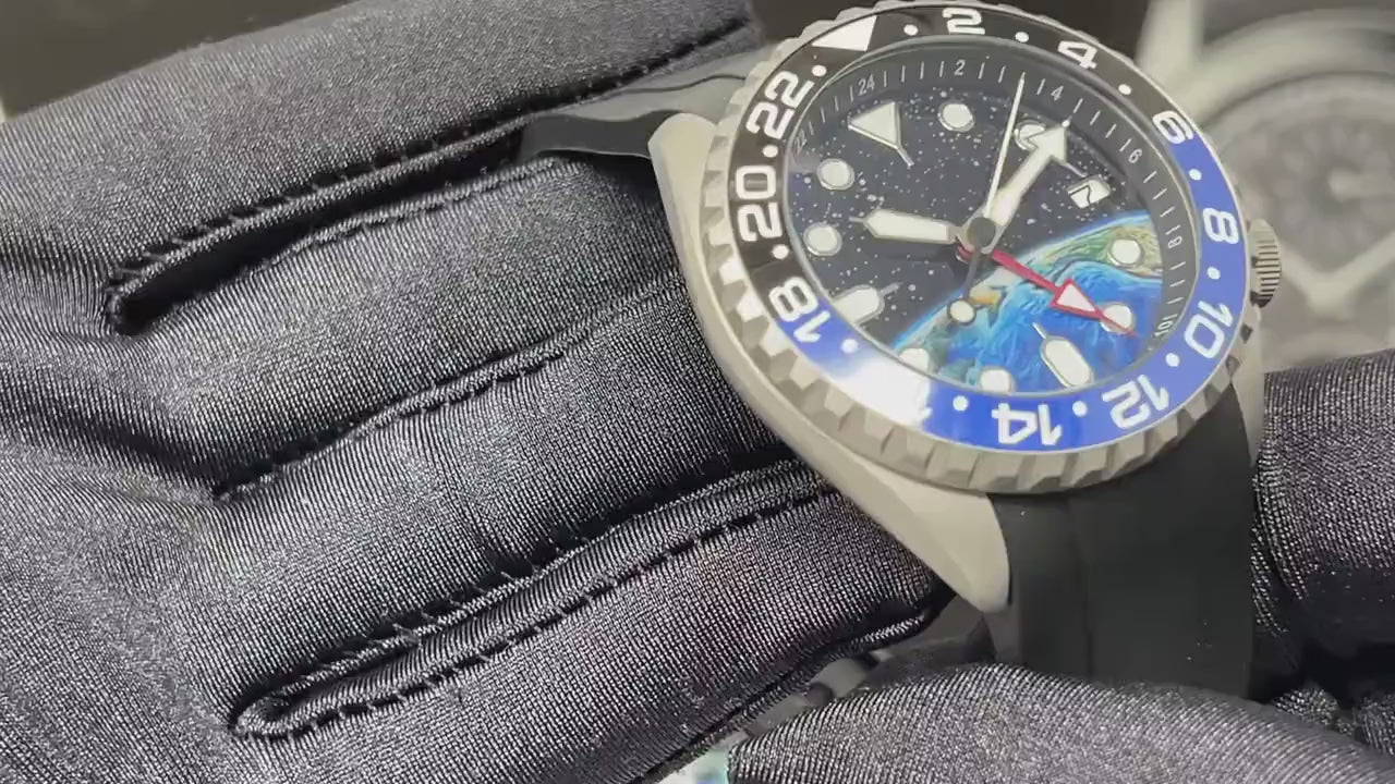 Global GMT Watch Mod | 4 Hand Dual Timezone | Seiko NH34 Automatic Movement | Custom Automatic Watch, Travel Watch, SKX Mod, Seiko Mod