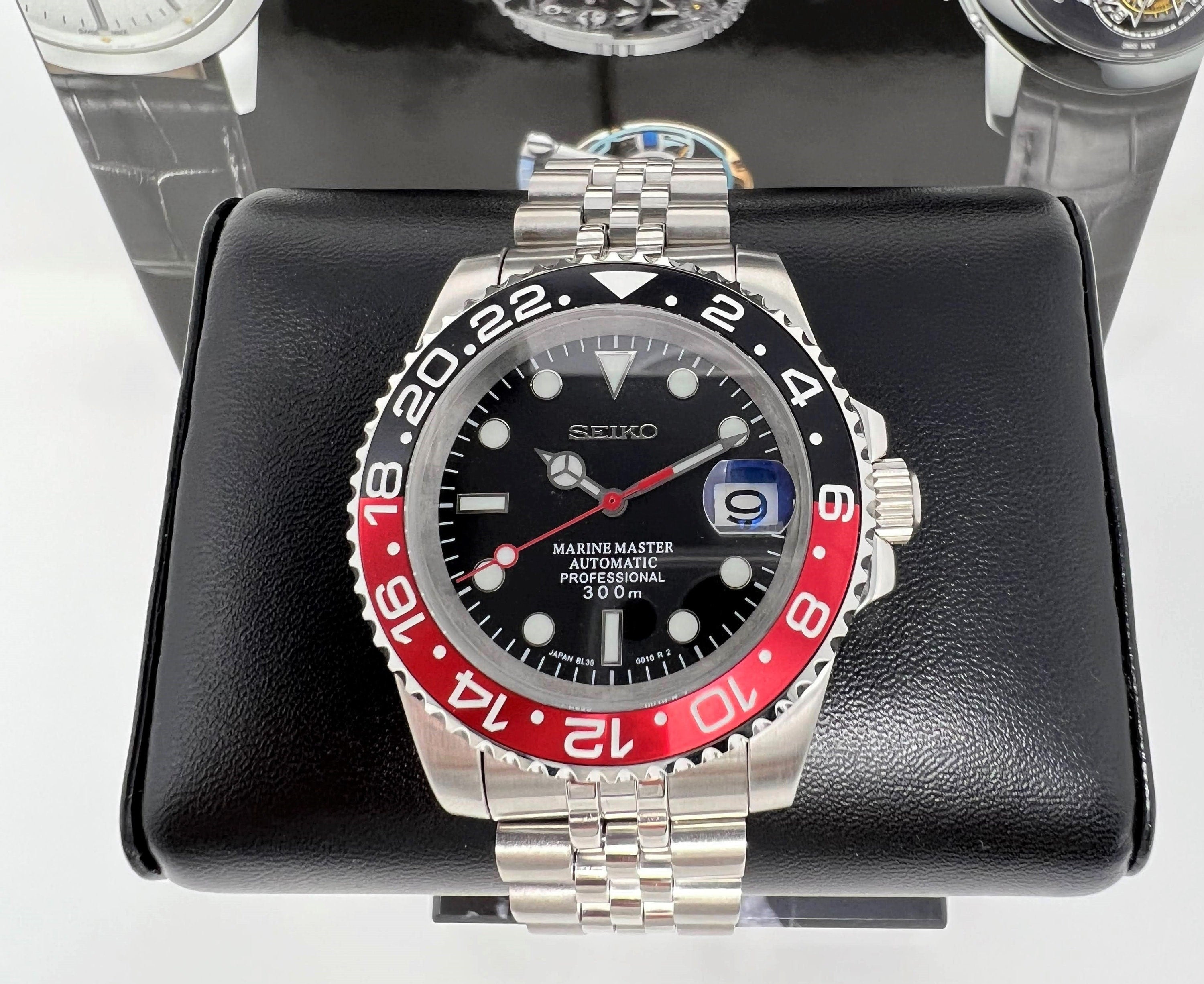 Seiko Custom high quality NH35 Coke Black Red Automatic Watch