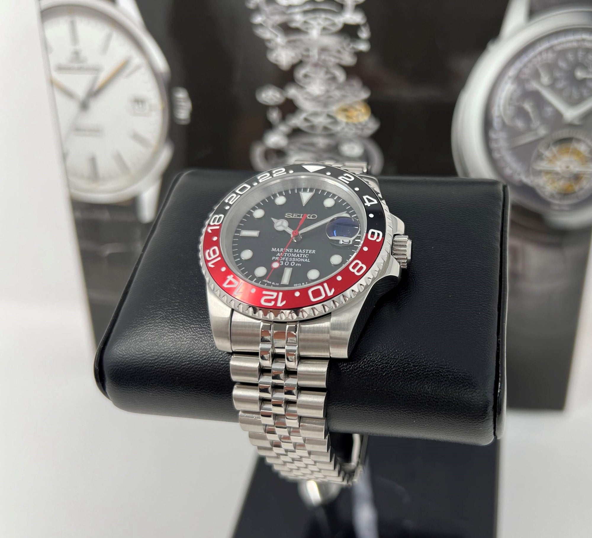 Seiko Coke - Stainless Steel Sport Watch | Custom Mod | Seiko Mod | Men's Watch | GMT | Watch Mod | Submariner | NH35 | Sapphire Crystal