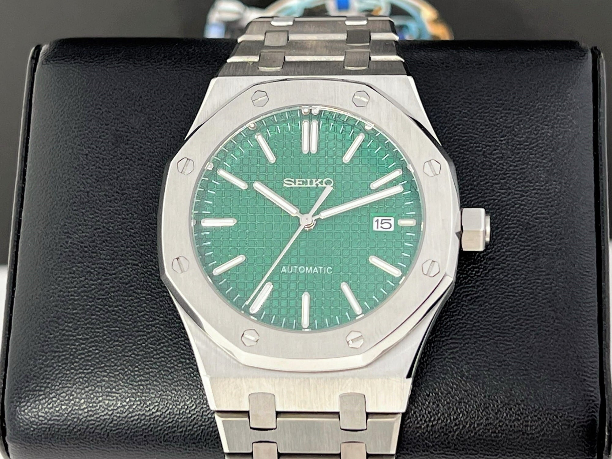 Seiko Oak Luxury Green - Seiko Mod | Watch Mod | Men&#39;s Watch | Wristwatch | Men&#39;s Watch | Large Watch | Seikoak | Custom Watch | Dress Watch