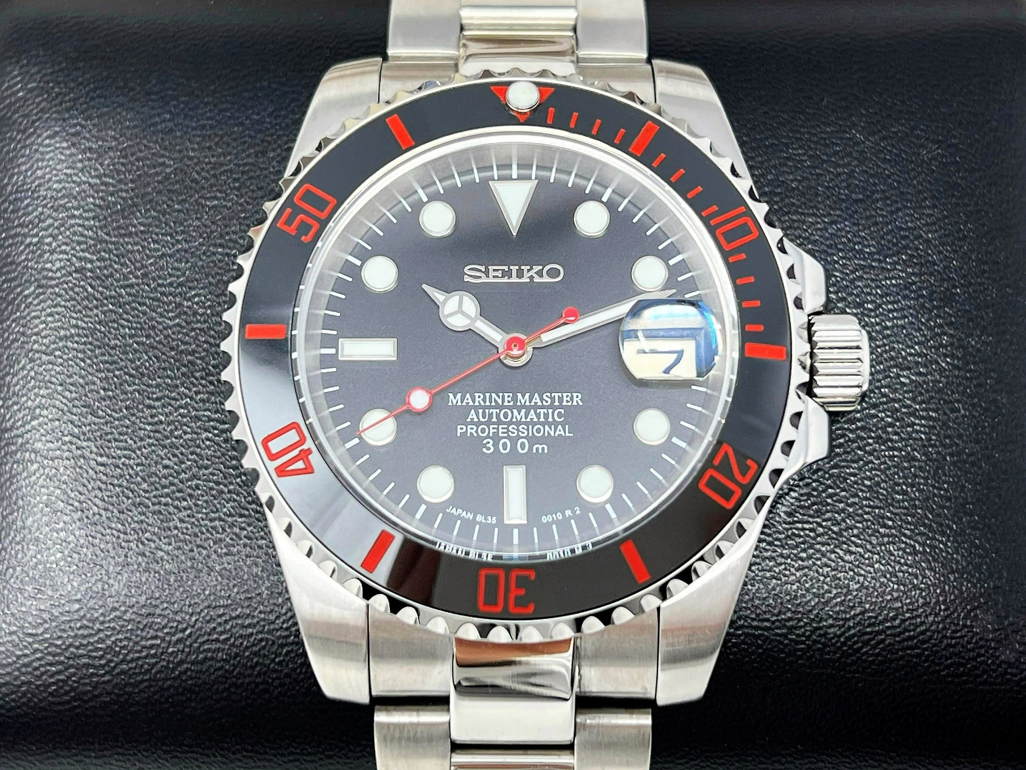 Seiko Coke Zero Submariner | Seiko Mod | Watch Mod | Custom Build Watch | Stainless Steel | Sub | Steel Sport | Black and Red | Marinemaster