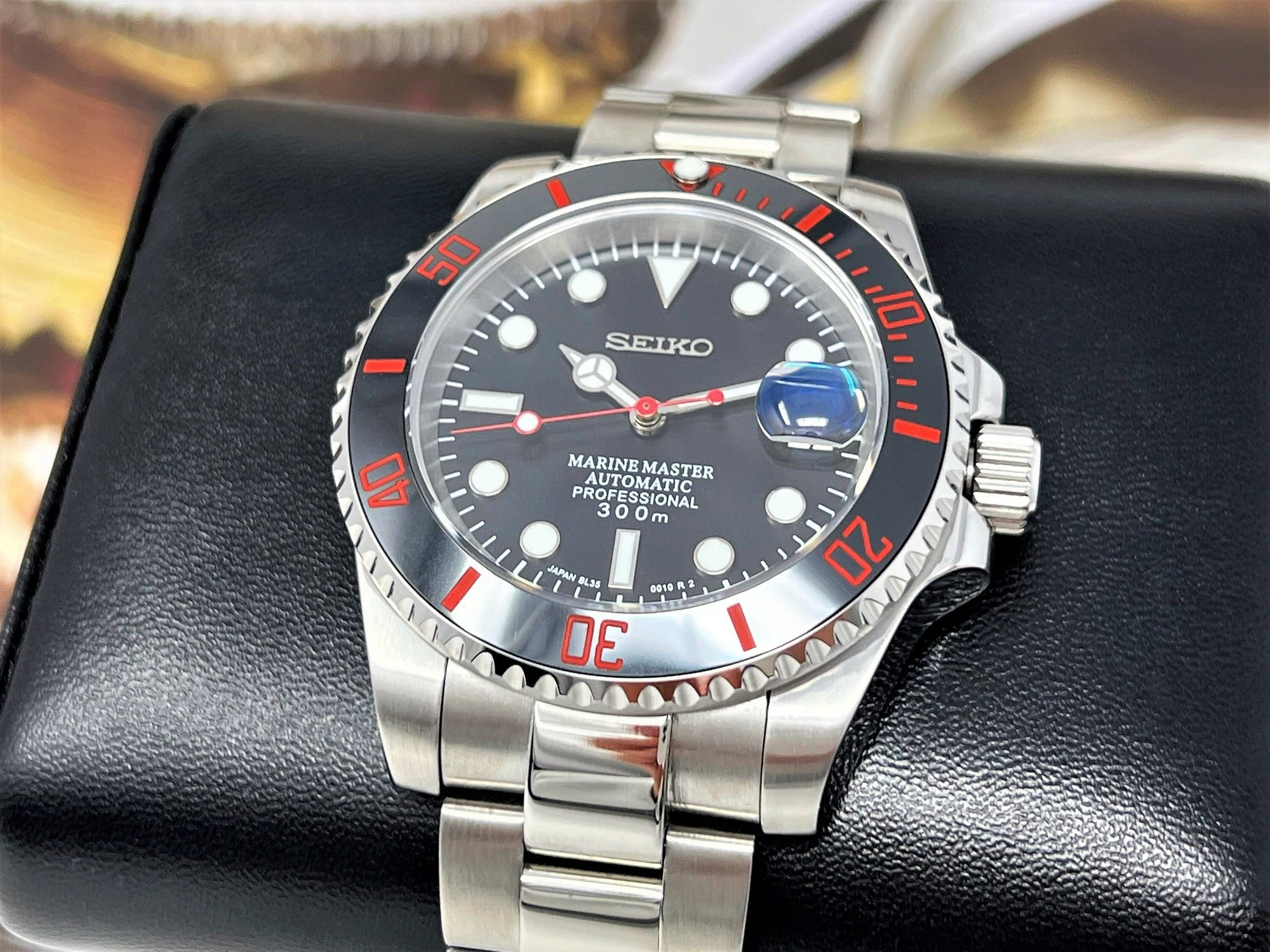 Seiko Coke Zero Submariner | Seiko Mod | Watch Mod | Custom Build Watch | Stainless Steel | Sub | Steel Sport | Black and Red | Marinemaster