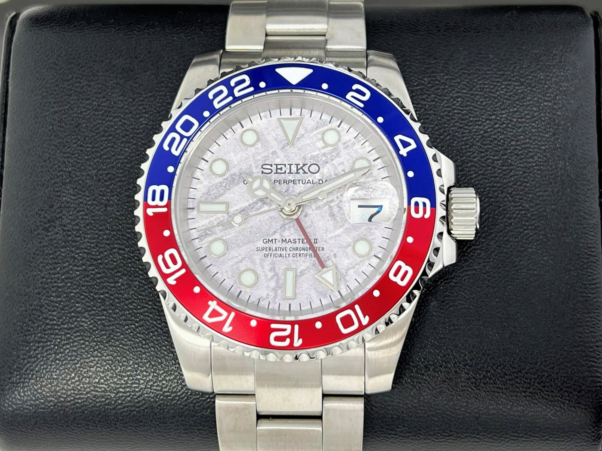 Seiko Meteorite GMT | 4 Hand Automatic Movement NH34 | Pepsi | 41mm | Multi Timezone  | Automatic Custom Watch | NH35 NH36 | Blue Red White