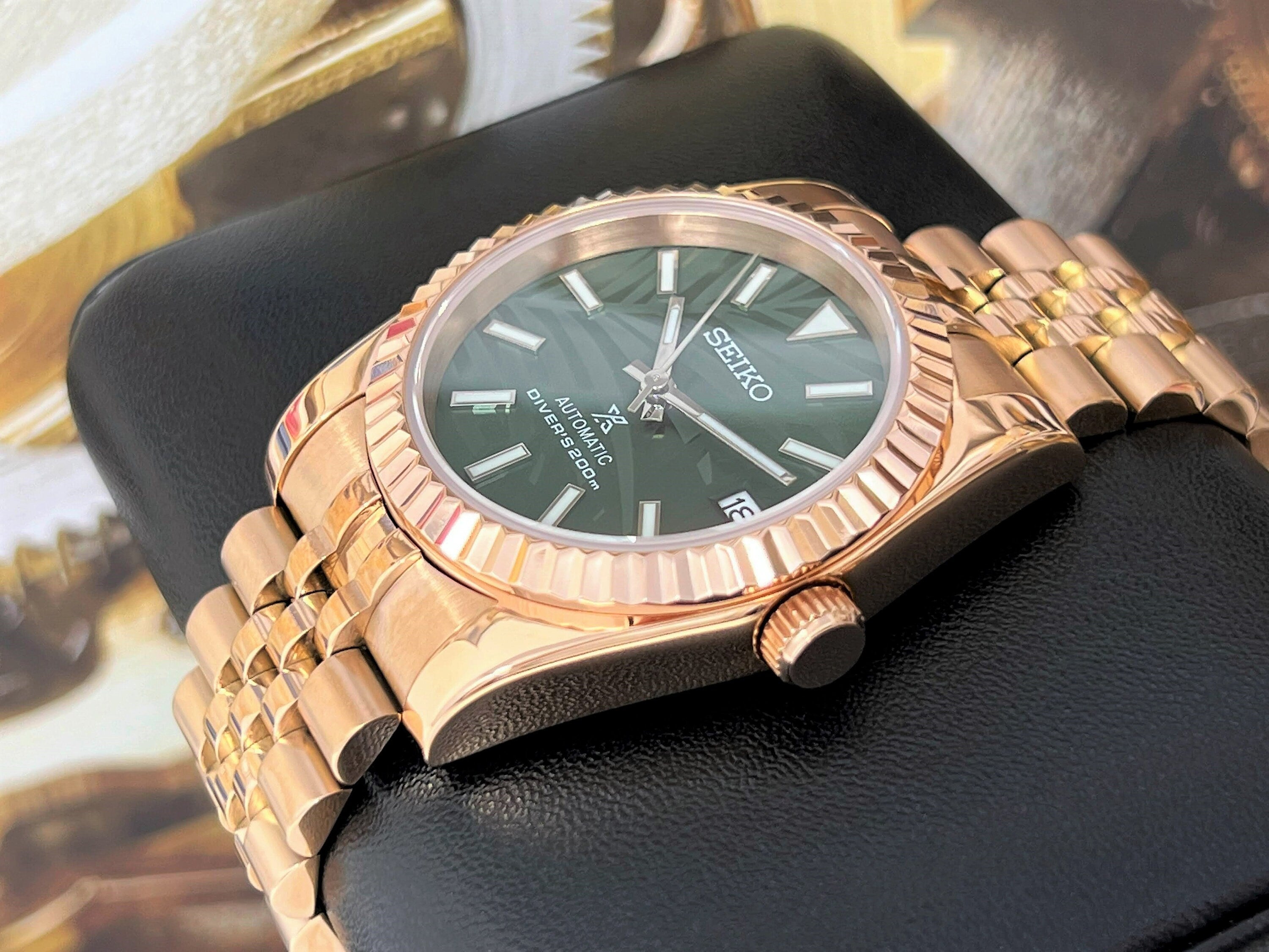 Datejust rose gold online green