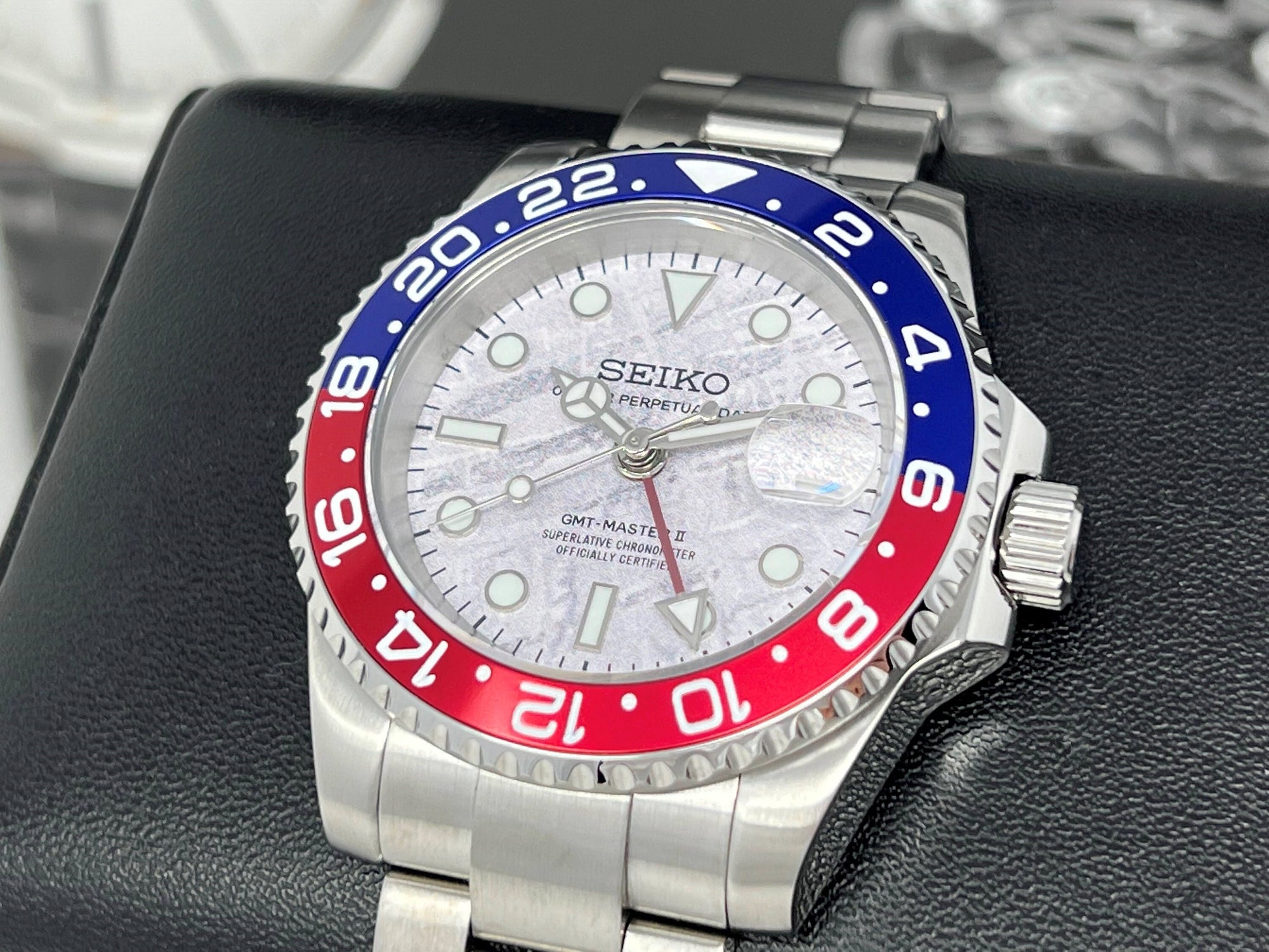 Seiko Meteorite GMT | 4 Hand Automatic Movement NH34 | Pepsi | 41mm | Multi Timezone  | Automatic Custom Watch | NH35 NH36 | Blue Red White