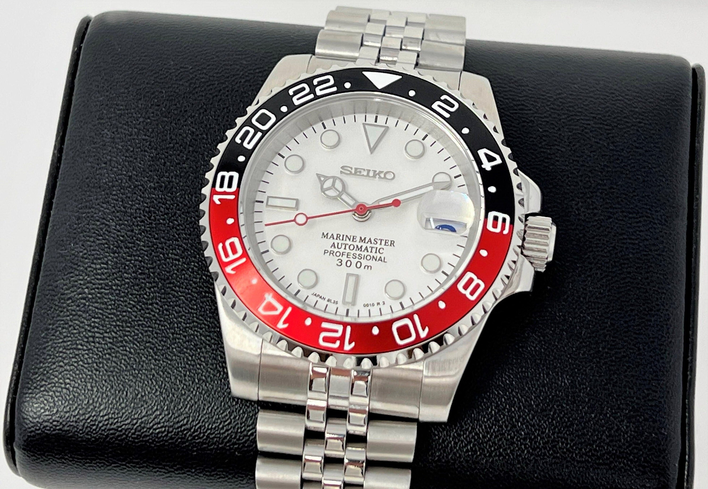 Custom Polar White Coke GMT Stainless Steel Sport Watch