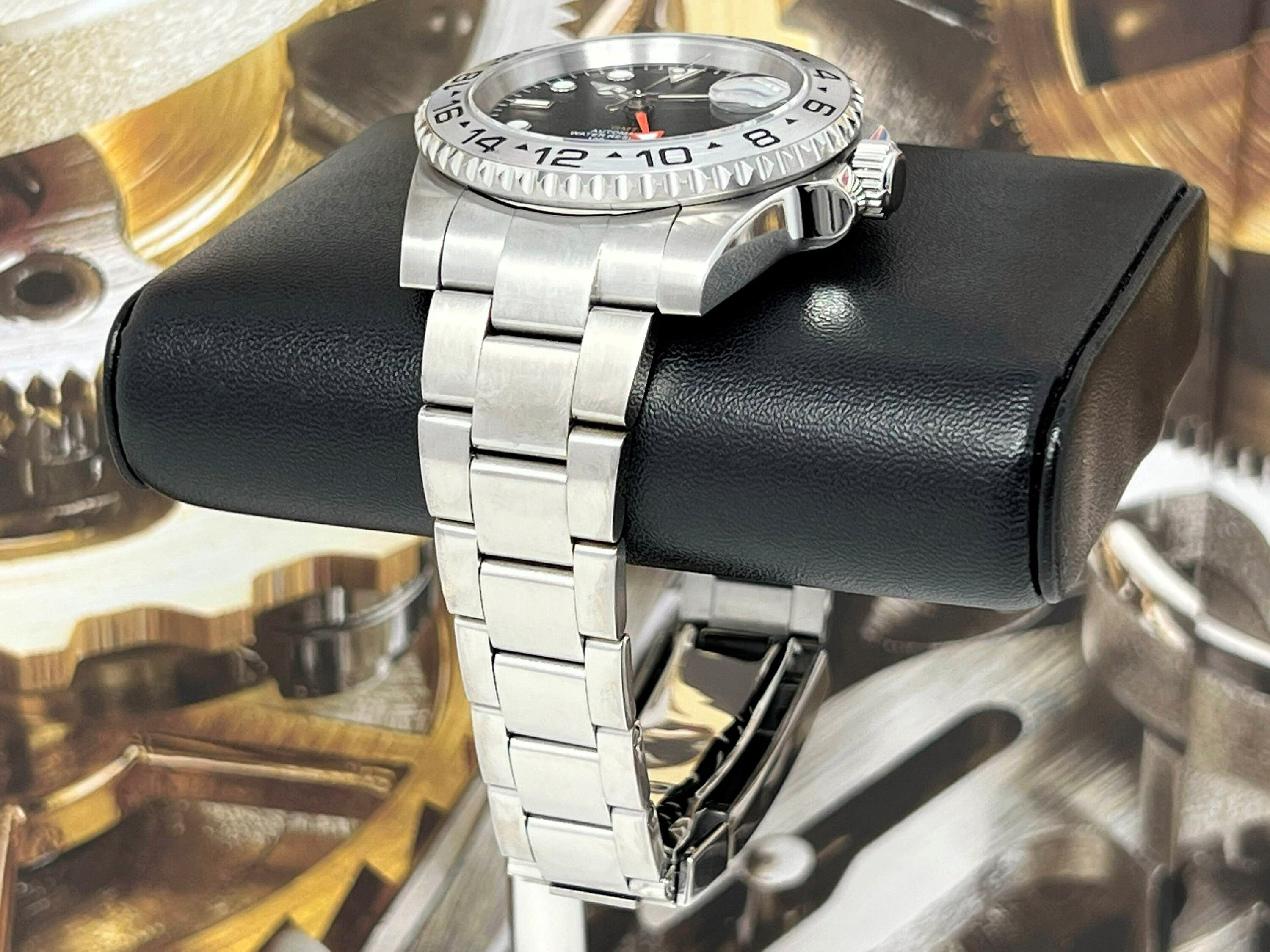 Custom Explorer II Watch | 4 Hand GMT | Black and Orange 41mm ...