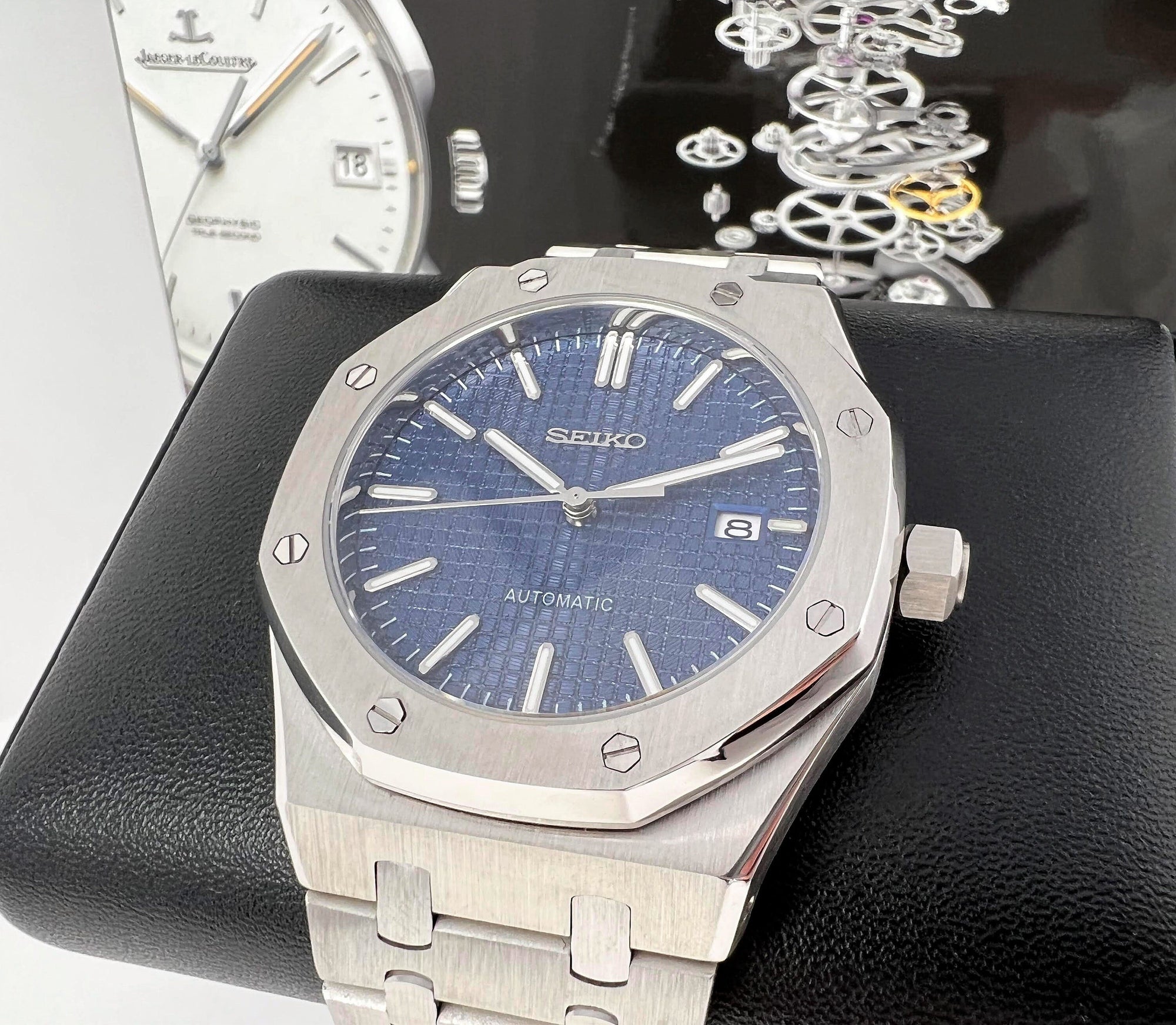 Seikoak 2023 - Modern Stainless Steel Sports Watch | Seiko Mod | Watch Mod | NH35 Automatic Movement | Luxury Dress Watch | Blue Dial