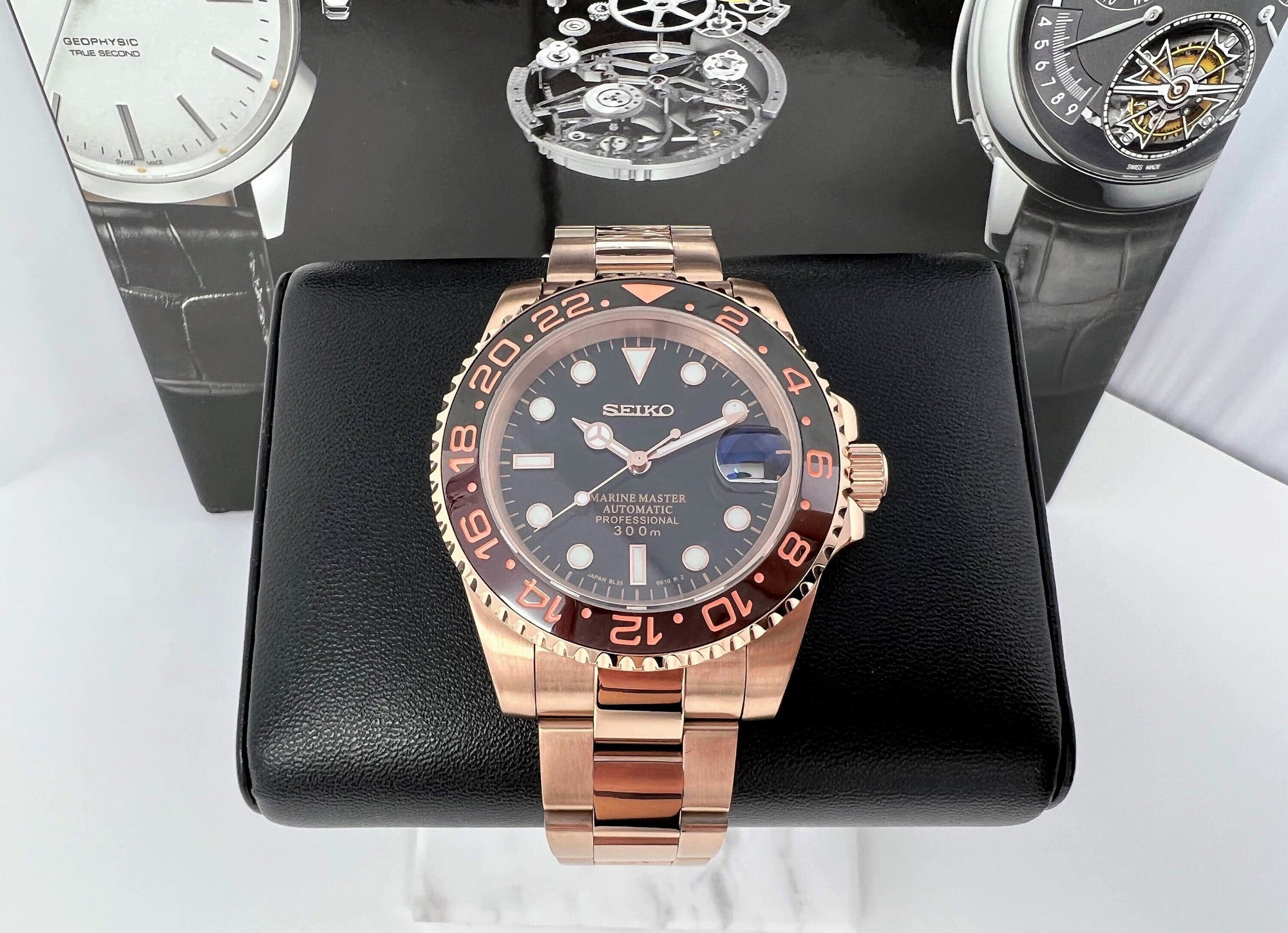 Seiko Rootbeer GMT | Stainless Steel Sport Watch | Bronze Watch | Gold Watch | Rose Gold | Seiko Mod | Watch Mod | Custom Watch | Mens Women