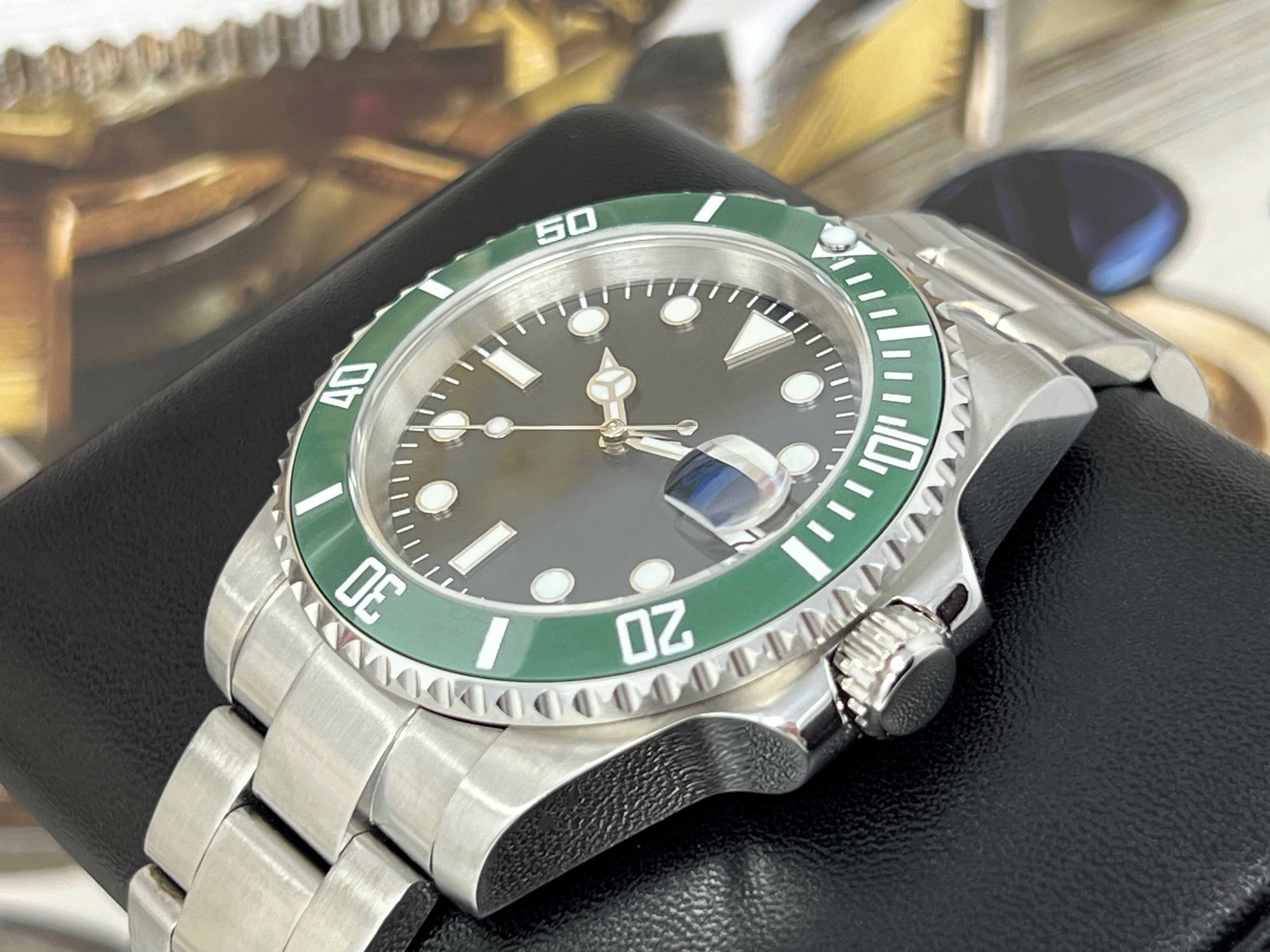 Custom Emerald Submariner | Green Watch | Dive Watch, Diver, Men Watch, Wristwatch, NH35 Automatic Watch, Green Bezel, Seiko Mod, Watch Mod