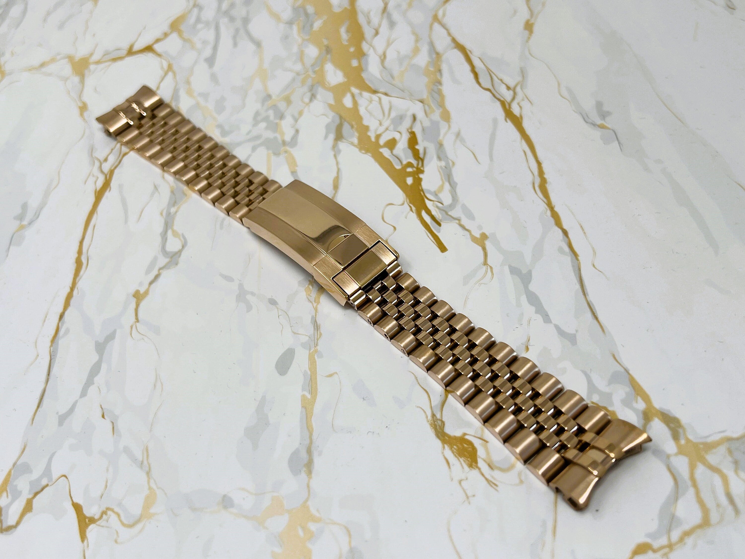 Luxury Jubilee Watch Bracelet Stainless Steel 20mm Lug Rose Gold Watches by Andrew